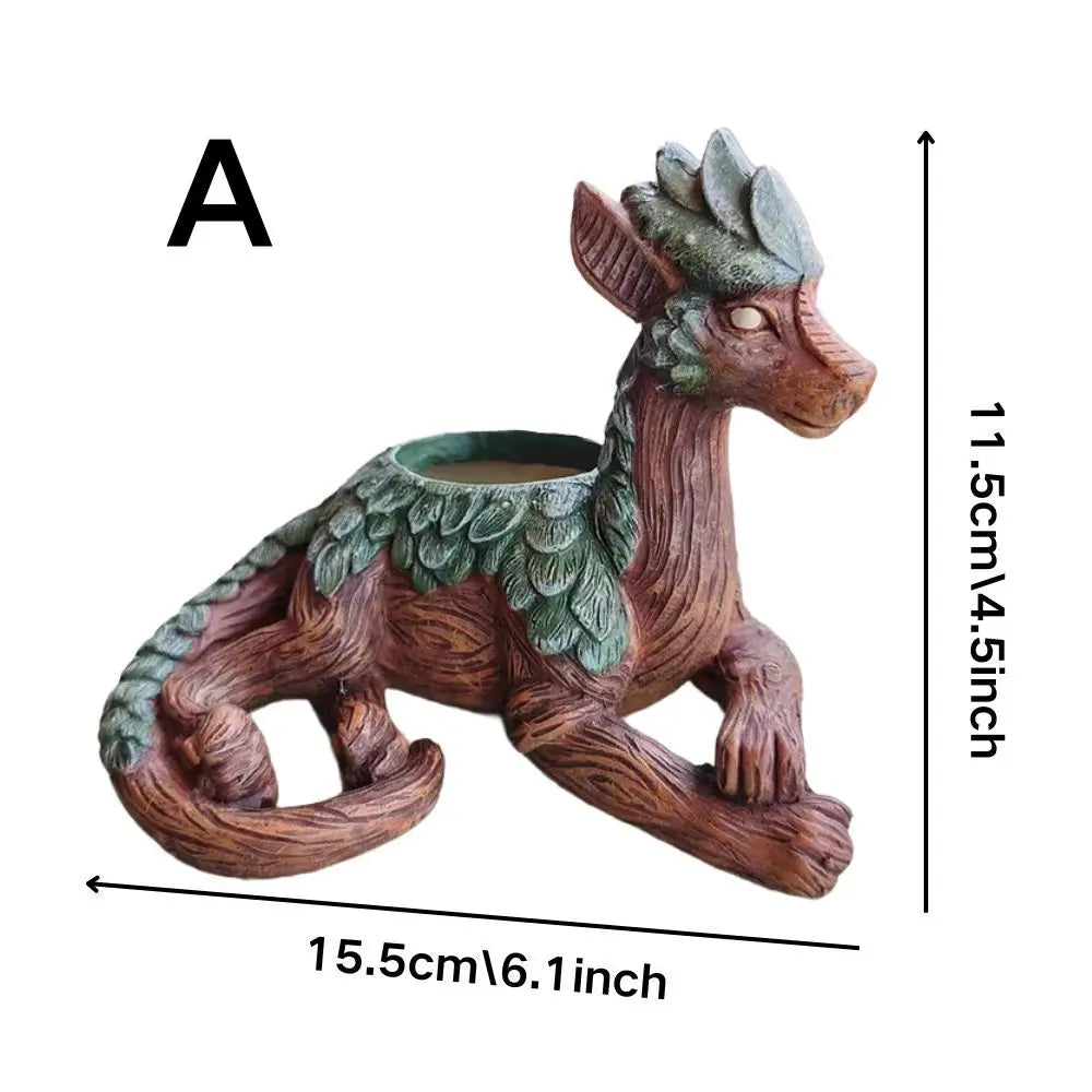 Tree Dragon Planter - Floral Fawna