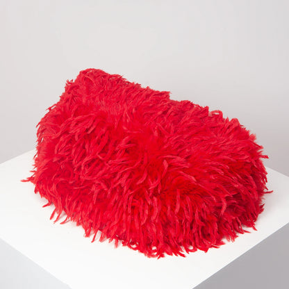 Oversized Faux Feather Clutch Bag - Floral Fawna