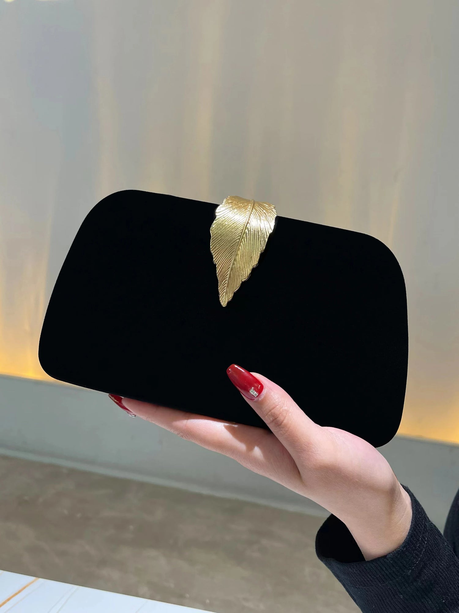 Gold Leaf Clutch Bag - Floral Fawna