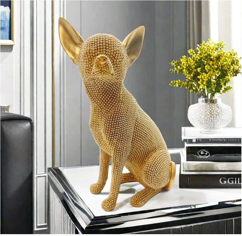 Beaded Chihuahua Sculpture - Floral Fawna