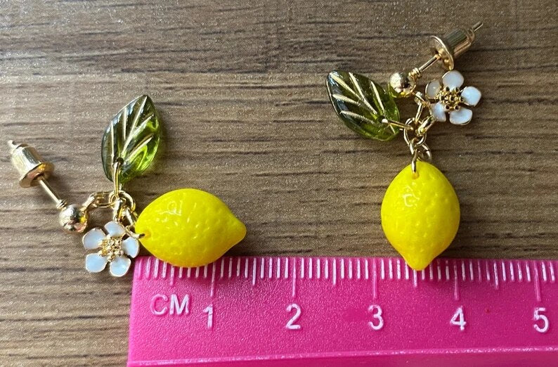 Czech Bead Lemon Drop Earrings - Floral Fawna