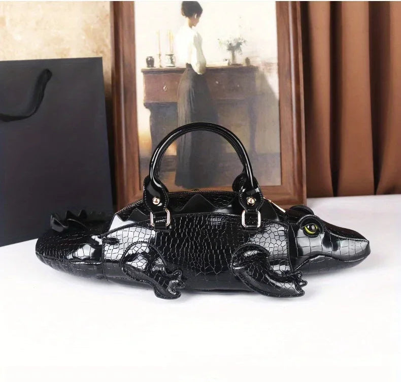 3D Alligator Crossbody Bag - Floral Fawna