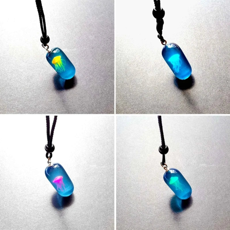 Glow In The Dark Jellyfish Necklace - Floral Fawna