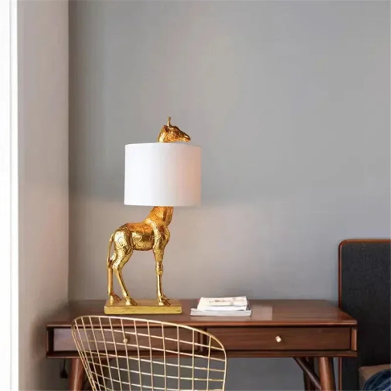 Giraffe Table Lamp - Floral Fawna