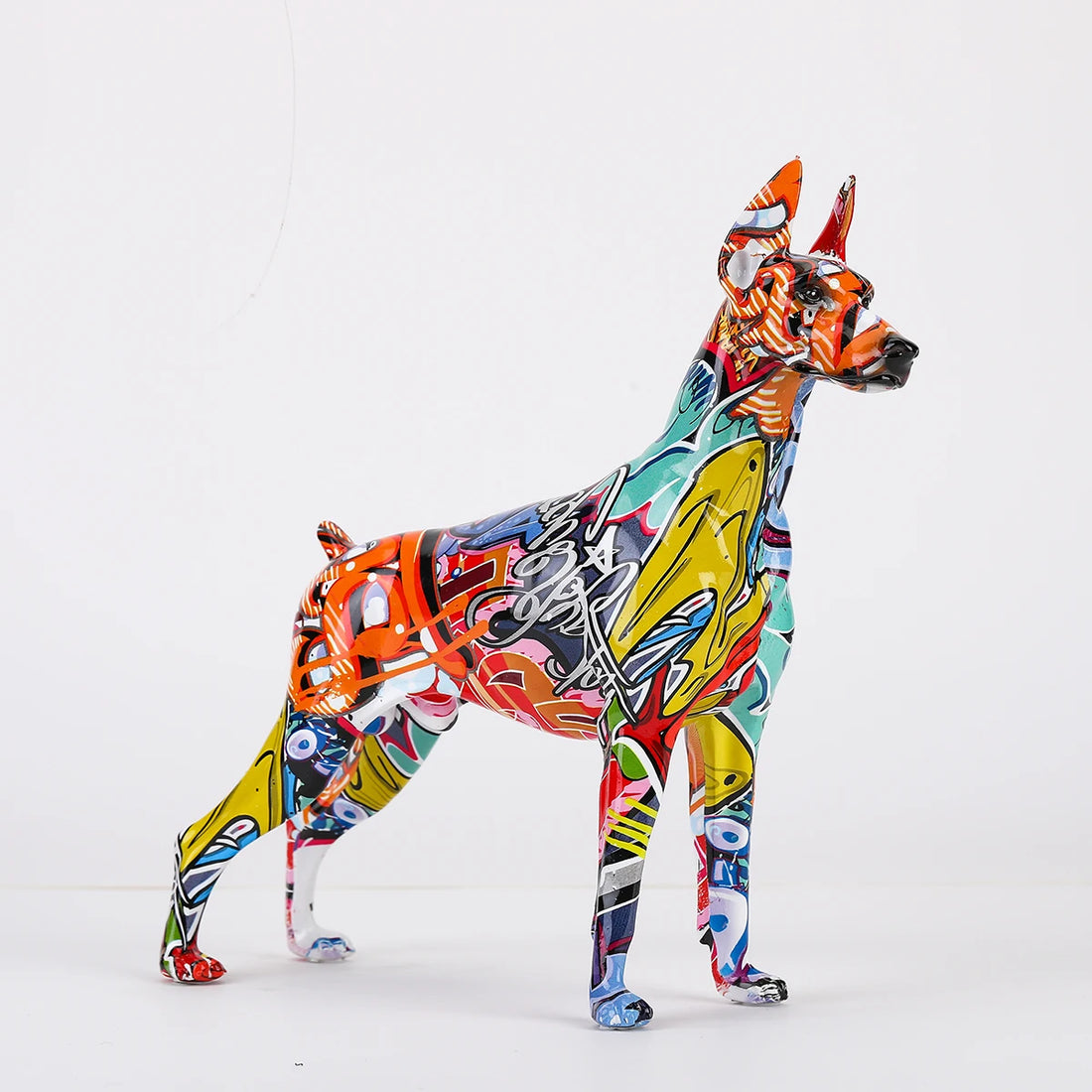 Abstract Dobermann Sculpture - Floral Fawna