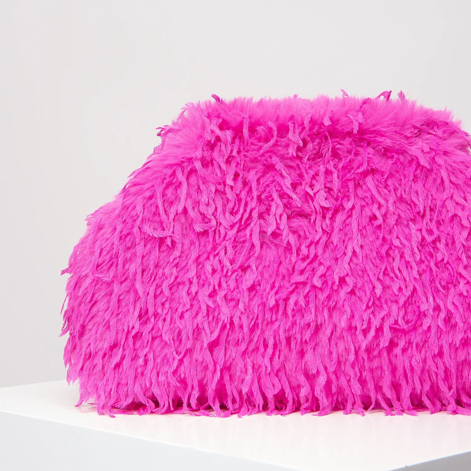 Oversized Faux Feather Clutch Bag - Floral Fawna