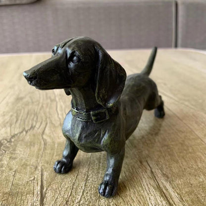 Black Dachshund Figurine - Floral Fawna