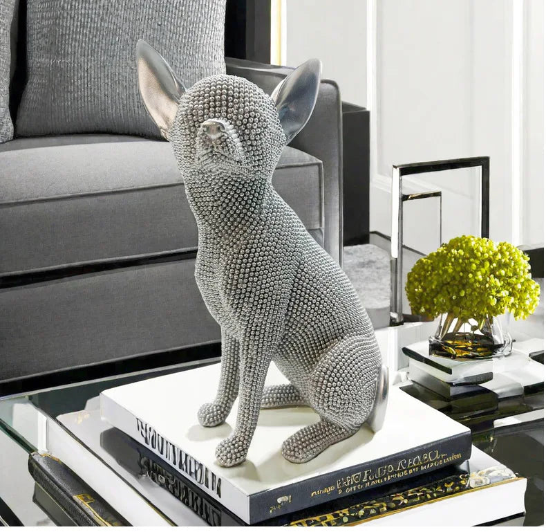 Beaded Chihuahua Sculpture - Floral Fawna