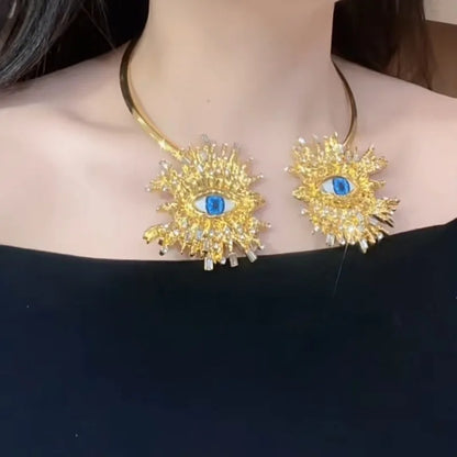 Statement Eye Open Choker - Floral Fawna