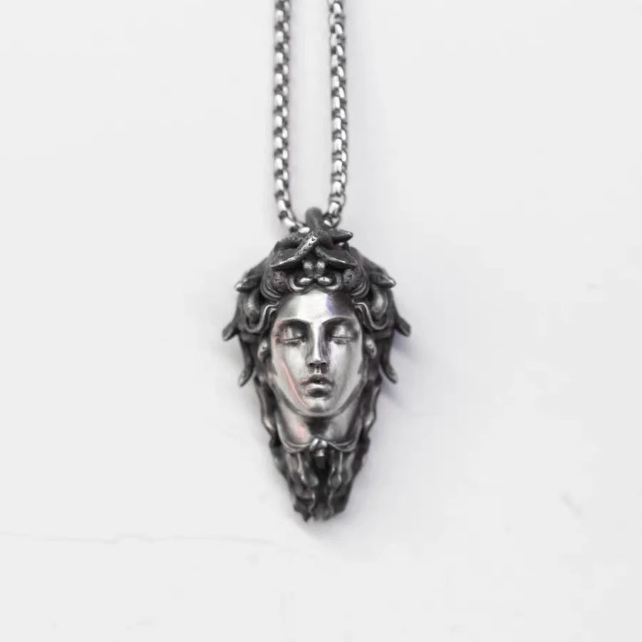 Handcrafted Sterling Silver Medusa Necklace - Floral Fawna