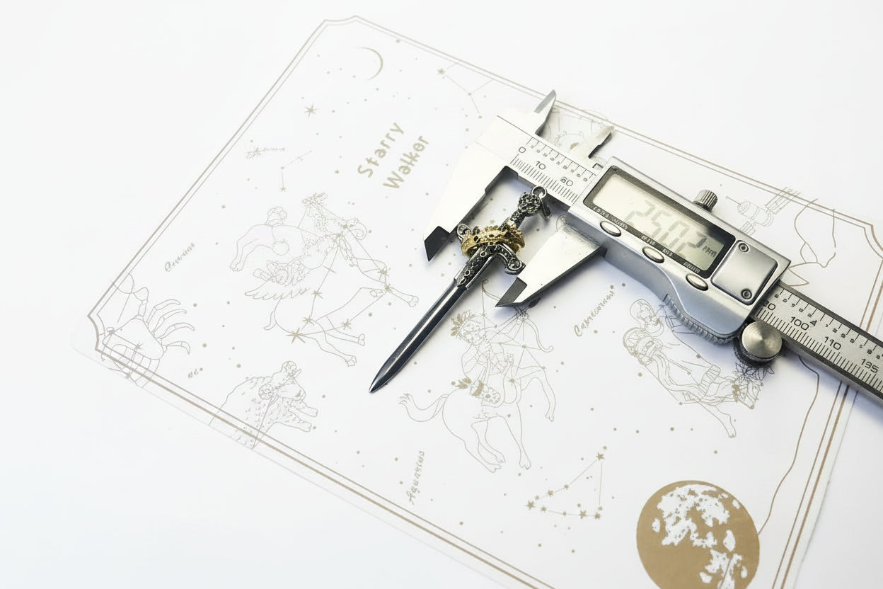 Sterling Silver Sword &amp; Crown Pendant