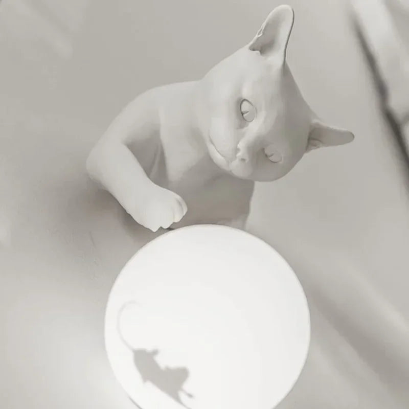 Cat &amp; Mouse Wall Lamp - Floral Fawna