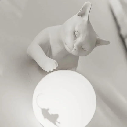 Cat &amp; Mouse Wall Lamp - Floral Fawna