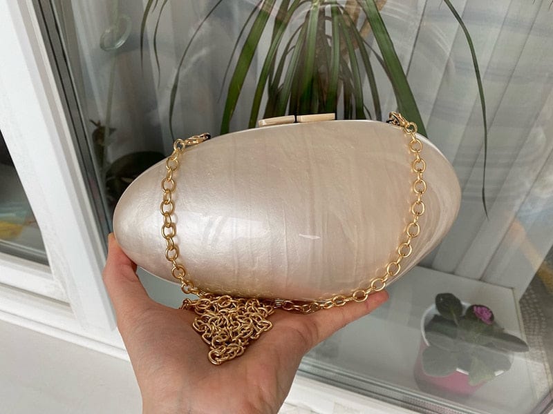 Pearl Acrylic Clutch - Floral Fawna