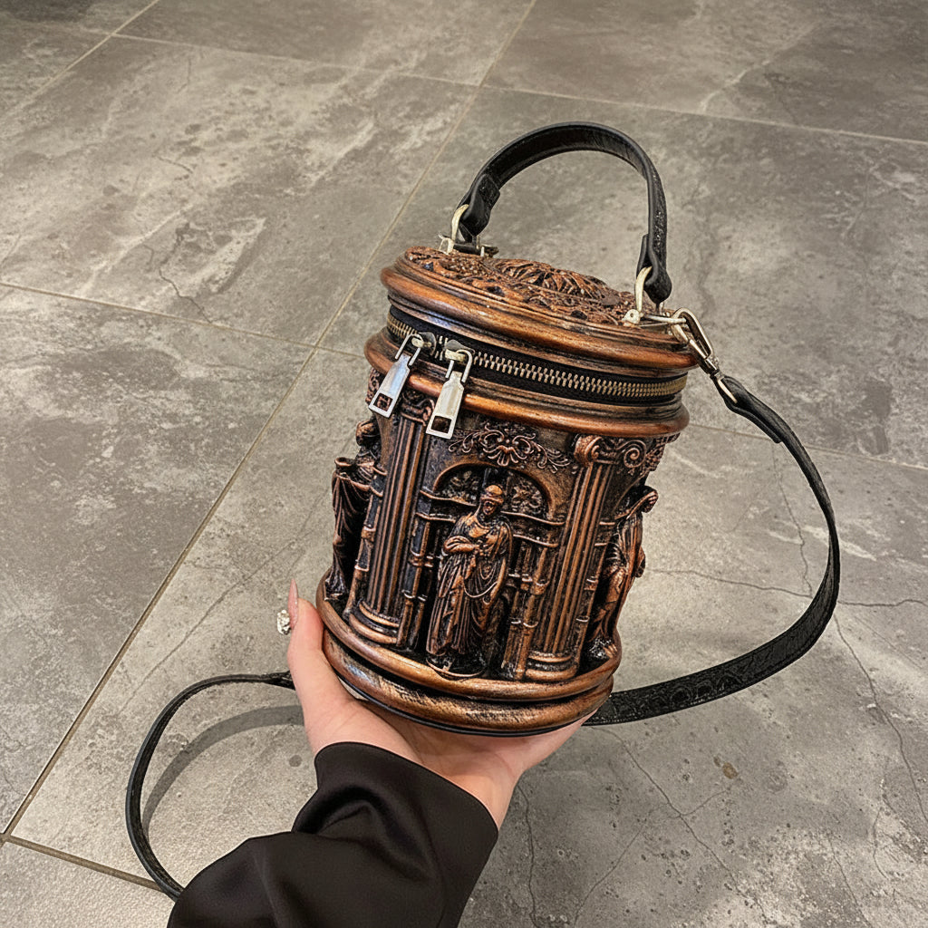 3D Embossed Architectural Handbag