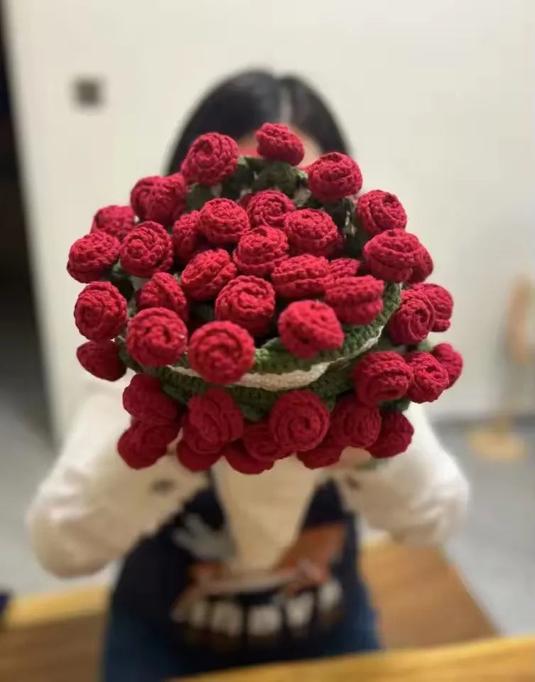 Red Rose Trim Circular Blanket - Floral Fawna