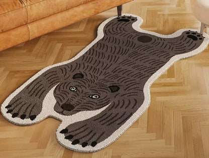 Faux Fur Striped Bear Rug - Floral Fawna