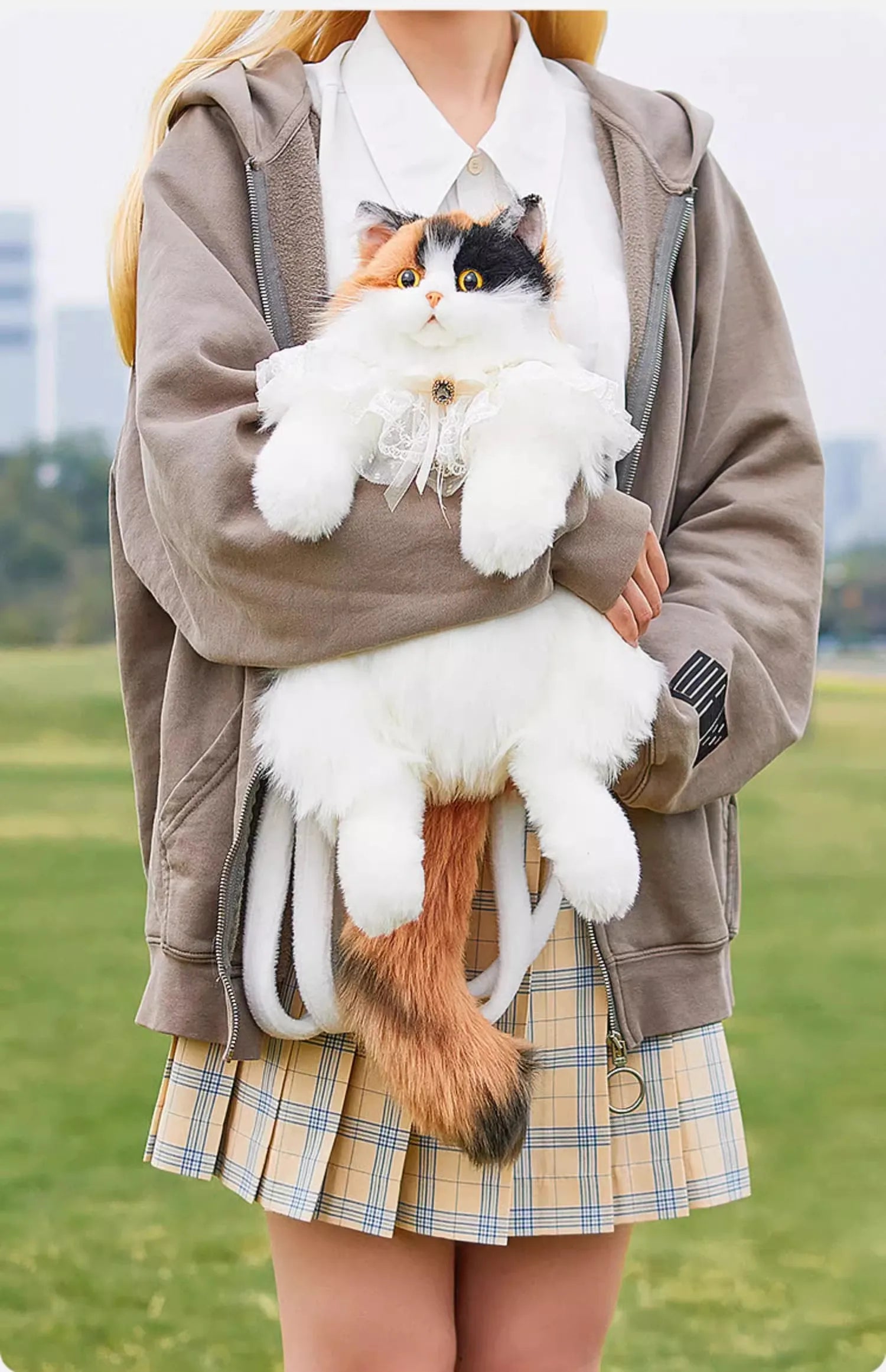 Realistic Plush Cat Backpack