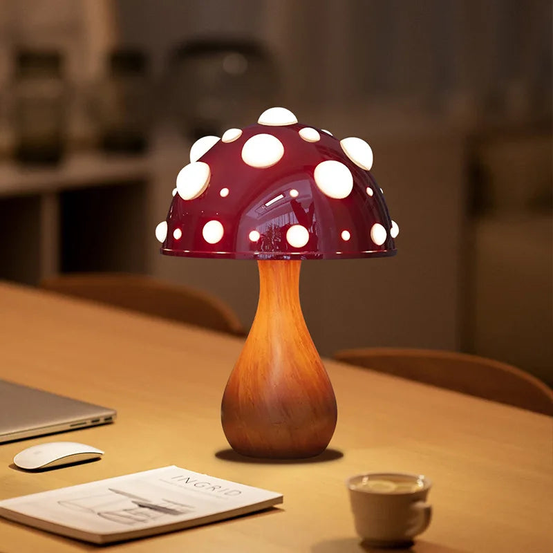 Mushroom Bedside Lamp - Floral Fawna