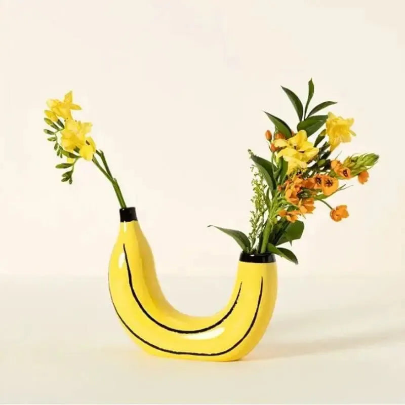 Banana Shaped Vase - Floral Fawna