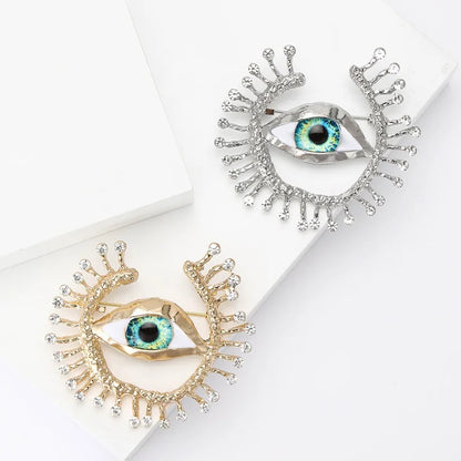 Rhinestone Eye Brooch