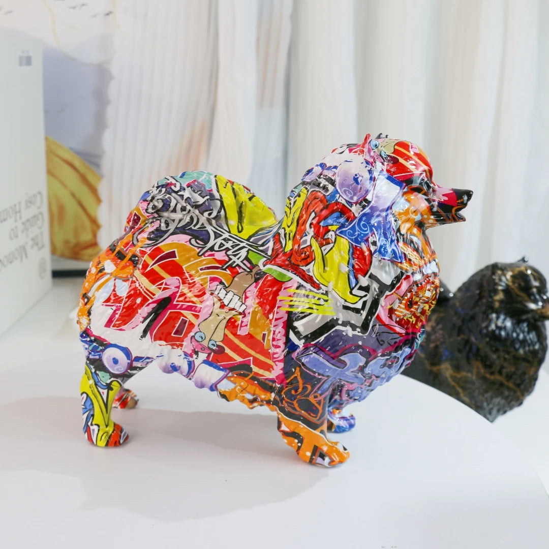 Abstract Pomeranian Sculpture - Floral Fawna