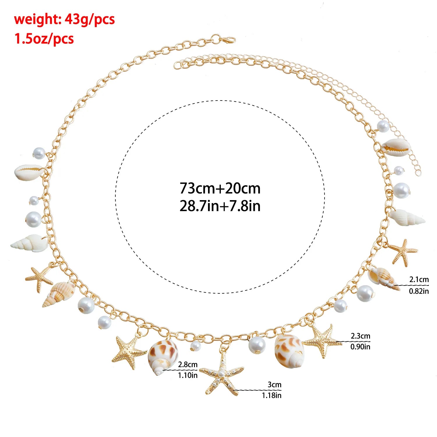 Starfish &amp; Shell Body Chain - Floral Fawna