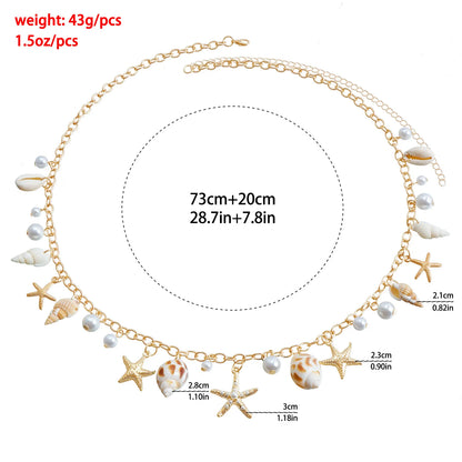 Starfish &amp; Shell Body Chain - Floral Fawna
