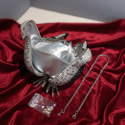 Crystal Pigeon Clutch Bag