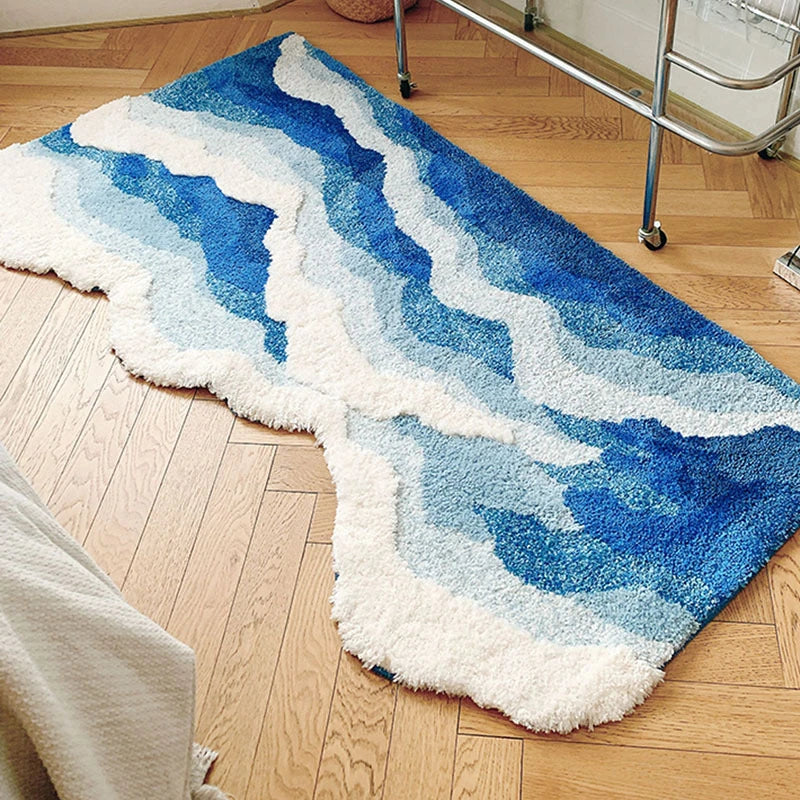 Ocean Wave Shaggy Rug - Floral Fawna