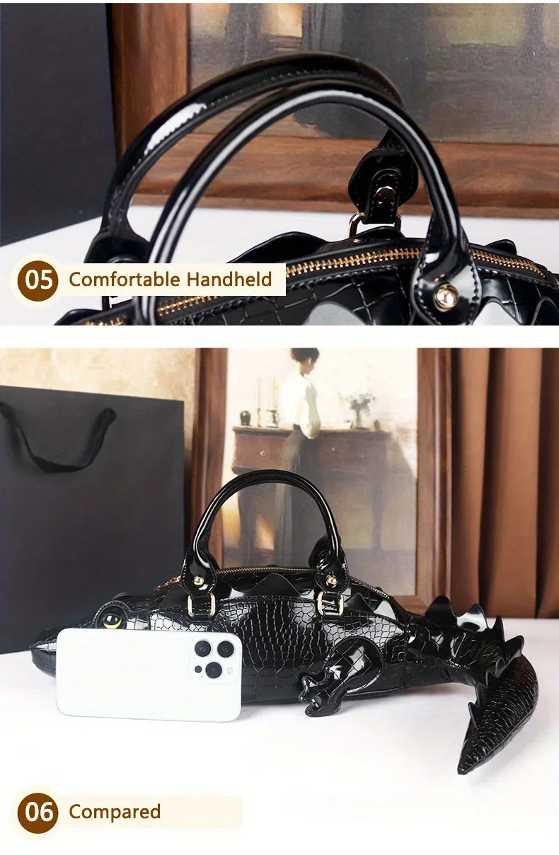 3D Alligator Crossbody Bag - Floral Fawna