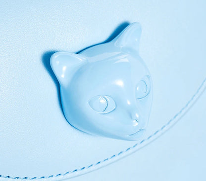 Leather Cat Face Handbag - Floral Fawna