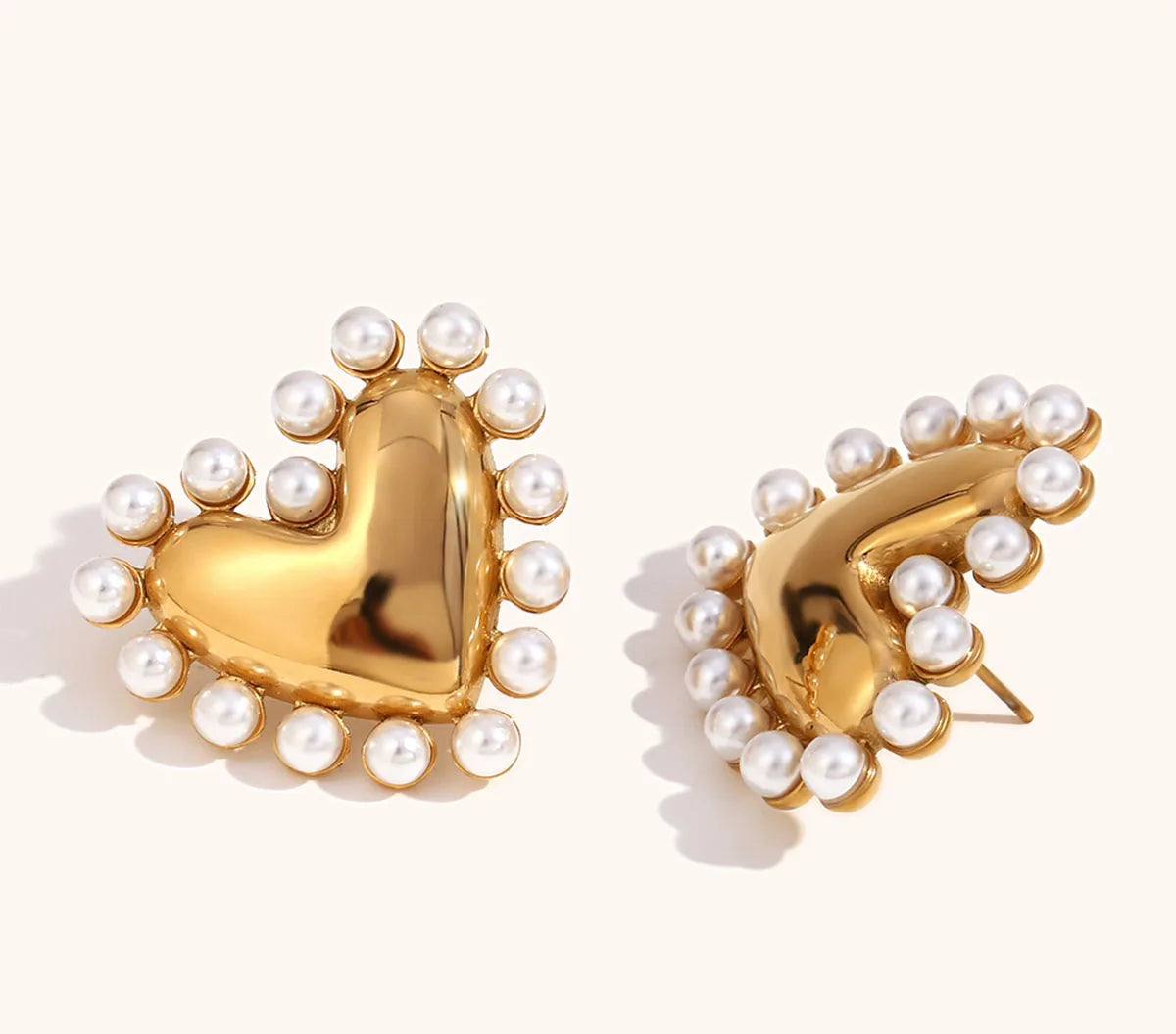 Heart &amp; Pearl Earrings - Floral Fawna