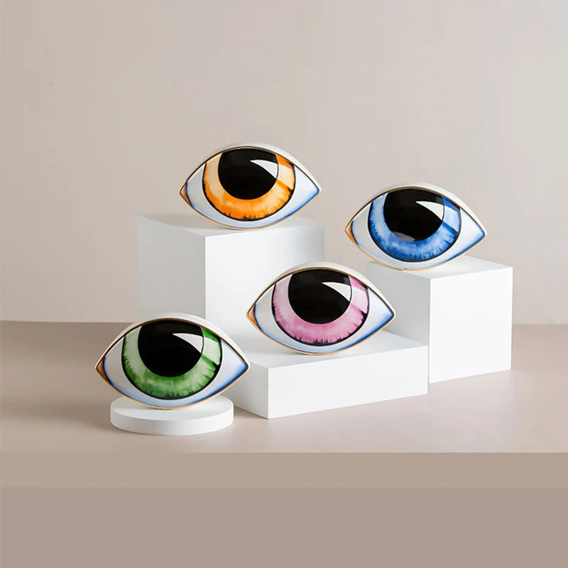 Ceramic Eye Sculpture - Floral Fawna