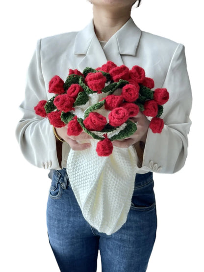 Red Rose Trim Circular Blanket - Floral Fawna