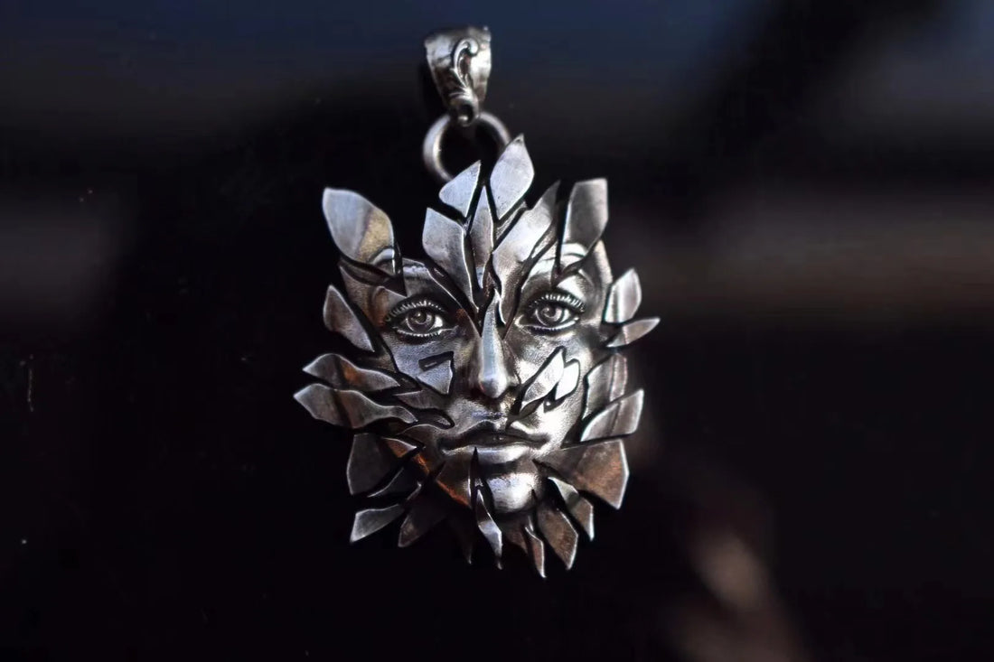 Sterling Silver Leaf Woman Pendant - Floral Fawna