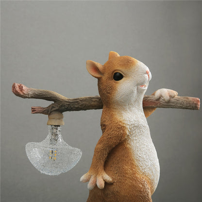 Squirrel Carrying Log Night Light - Floral Fawna