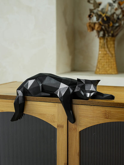Geometric Cat Sculpture - Floral Fawna