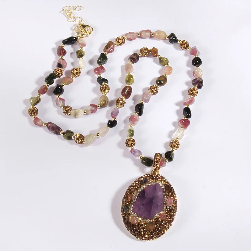 Baroque Chip Stone Necklace - Floral Fawna