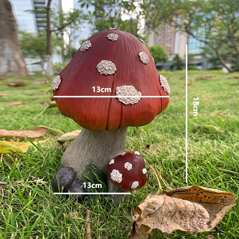 Mushroom Garden Ornament - Floral Fawna