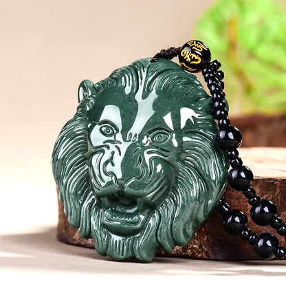 Jade Lion Head Necklace - Floral Fawna