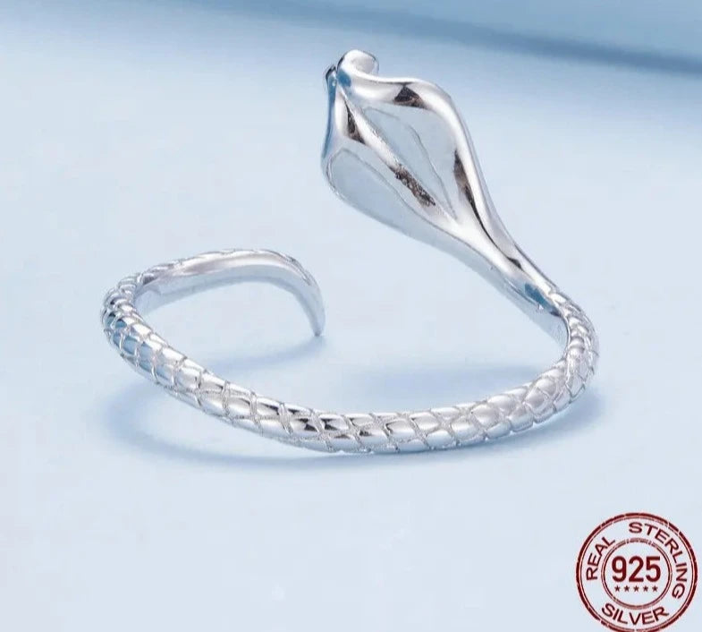 Sterling Silver Cobra Ring - Floral Fawna