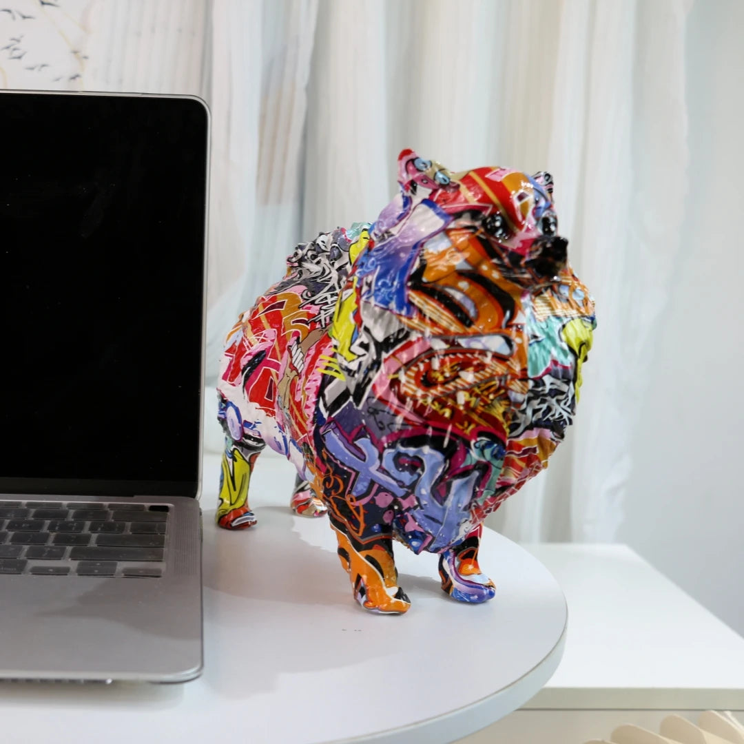 Abstract Pomeranian Sculpture - Floral Fawna