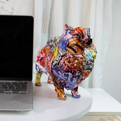 Abstract Pomeranian Sculpture - Floral Fawna