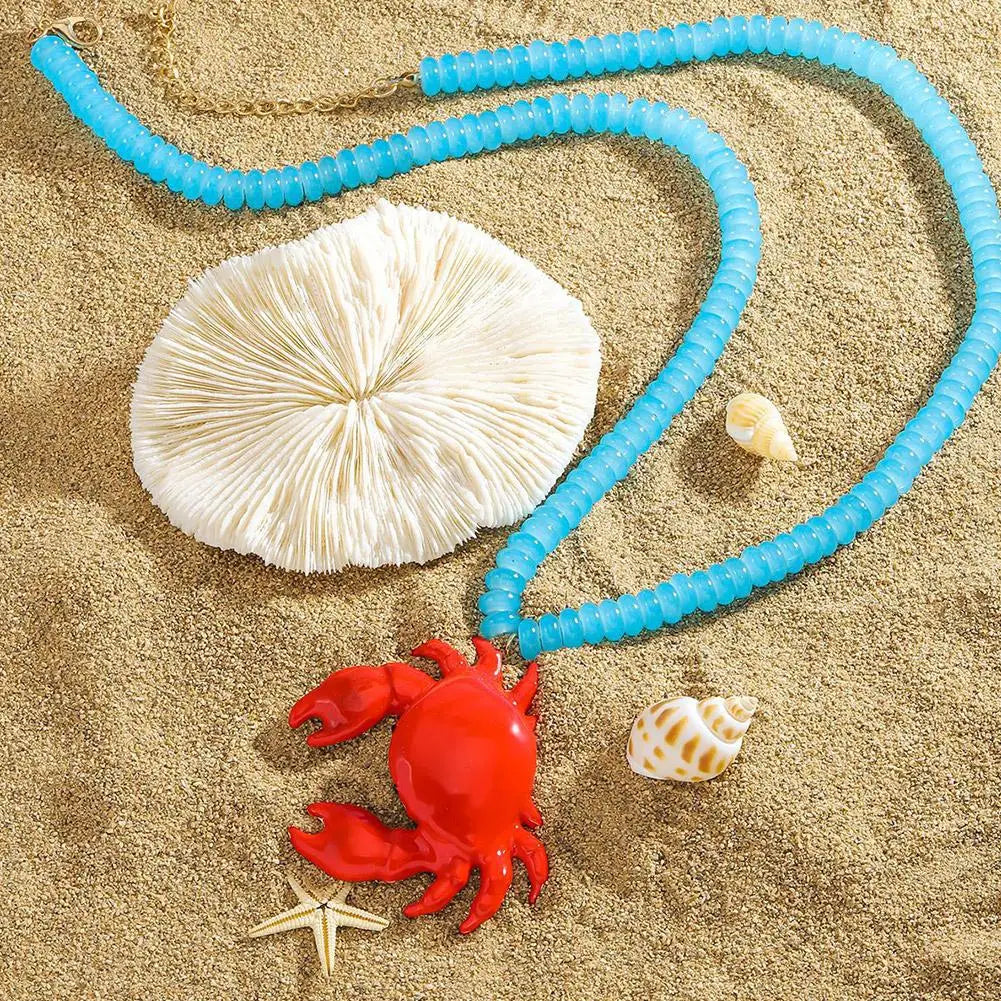 Statement Crab Necklace - Floral Fawna