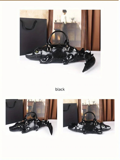 3D Alligator Crossbody Bag - Floral Fawna