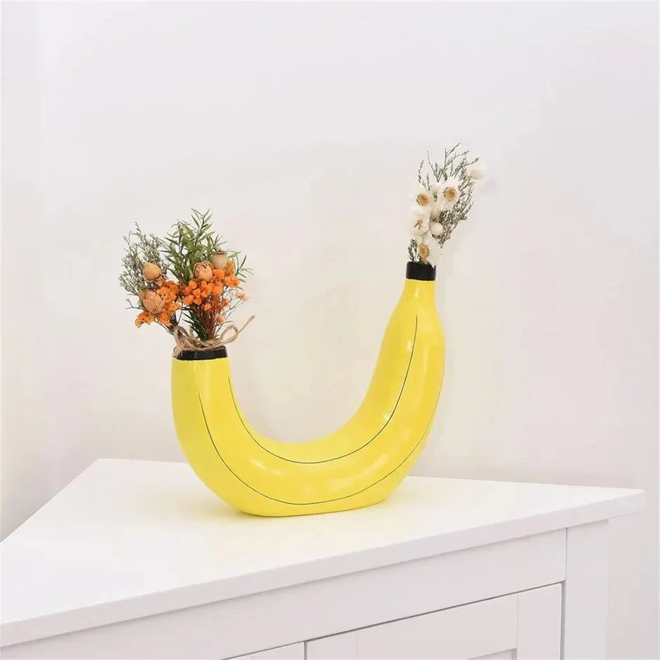 Banana Shaped Vase - Floral Fawna