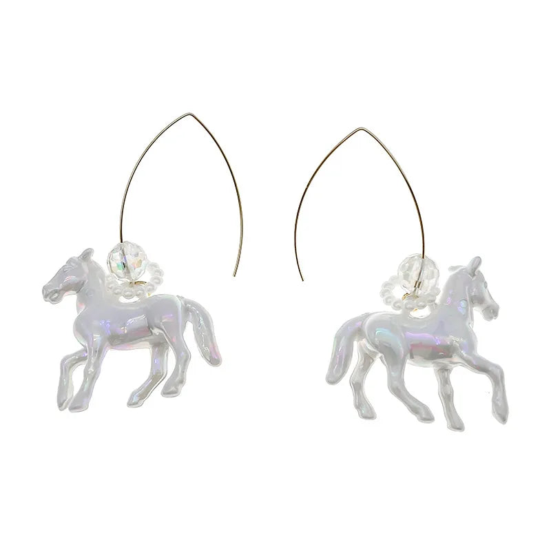 Holographic Horse Earrings - Floral Fawna