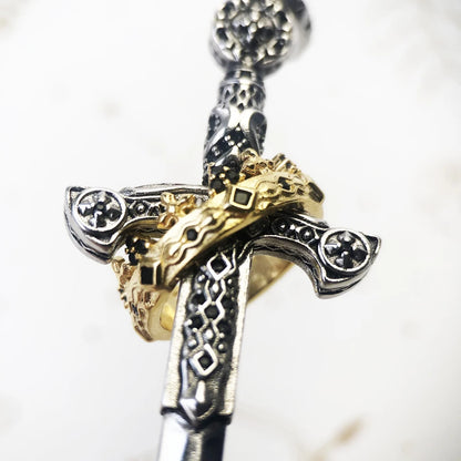 Sterling Silver Sword &amp; Crown Pendant