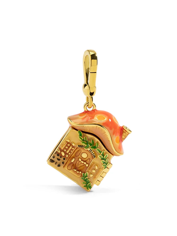 Rabbit &amp; Mushroom House Necklace - Floral Fawna